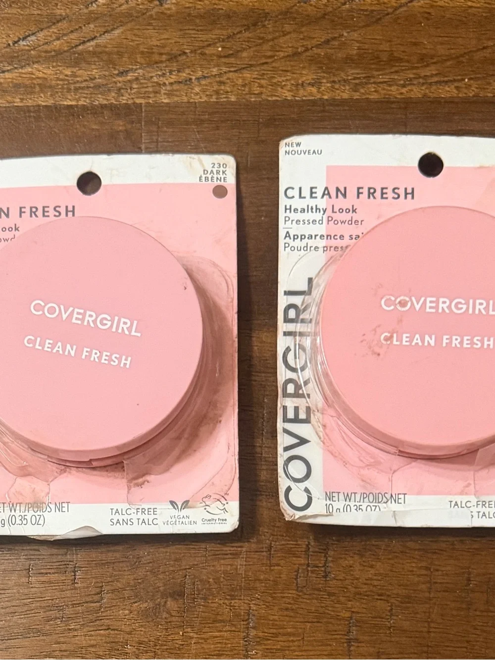 NEW Lot of 2 Covergirl Clean Fresh Healthy Look Pressed Powder 230 Dark Ebene